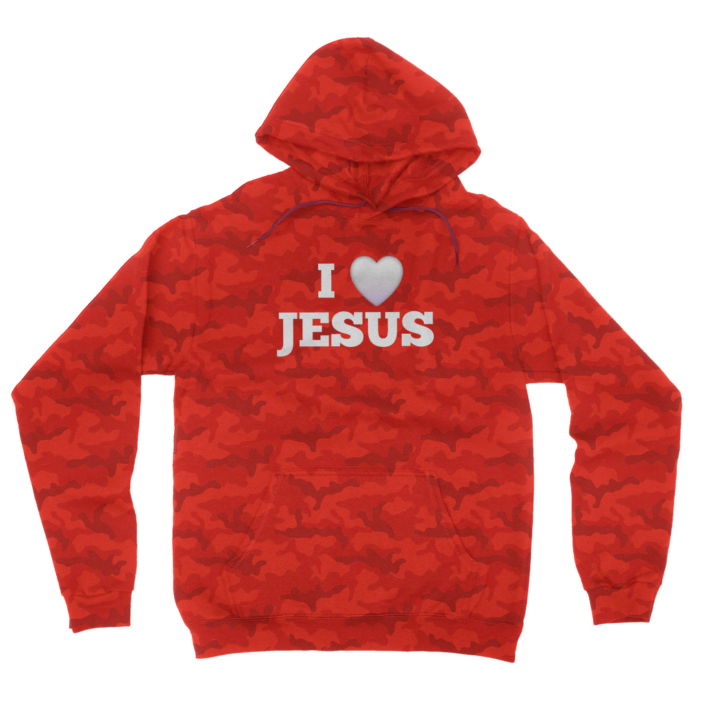 I love Jesus Camouflage Adult Hoodie