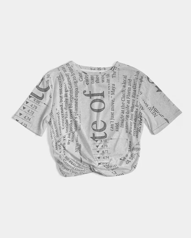 Vintage White Women's Twist-Front Cropped Tee - IAKAM