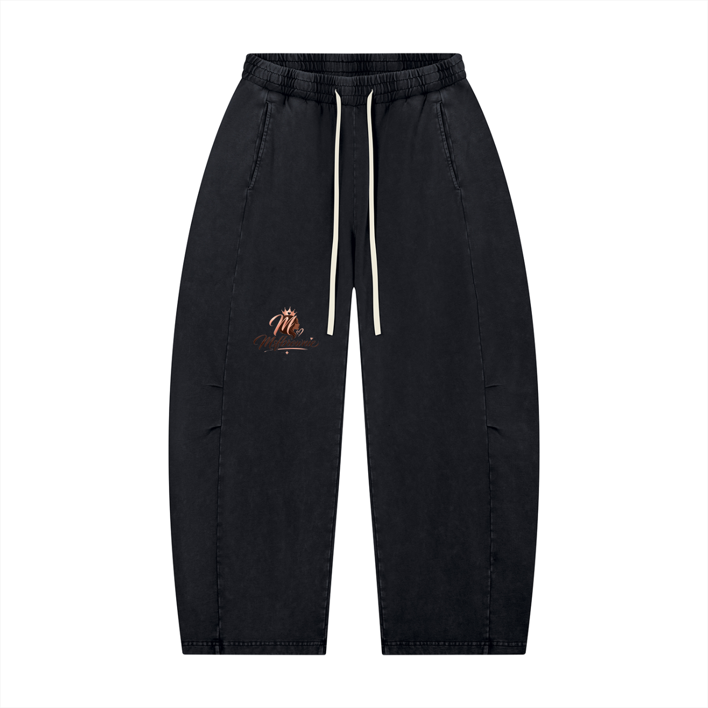 Msfbrownie Unisex Mineral Wash Barrel Leg Pants