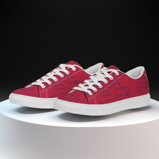 Vintage Red Women's Faux-Leather Sneaker - IAKAM