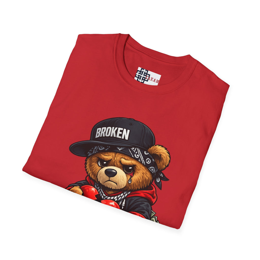 Broken Hearted Teddy Bear Graphic Tee — "Love Me" Street Art  T-Shirt