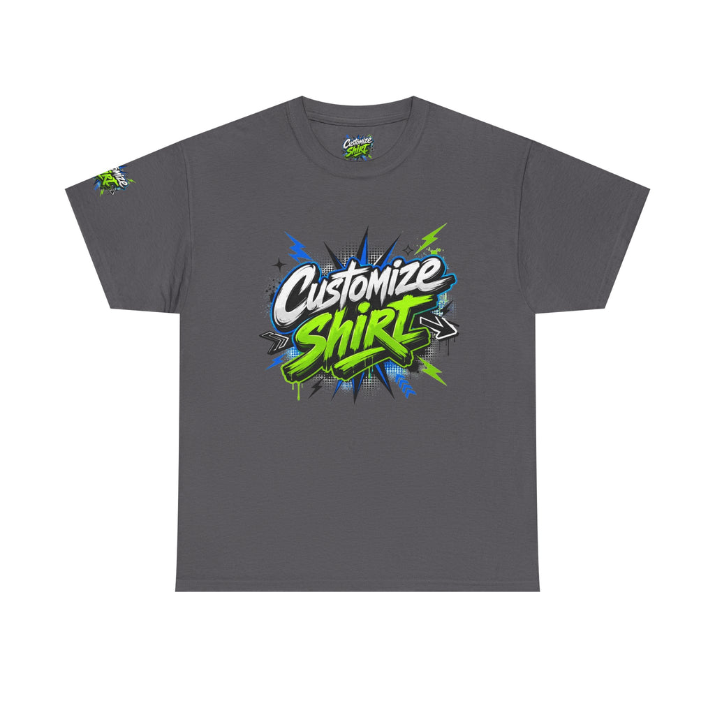Customize Shirt Graphic Tee — Bold Neon Graffiti Design