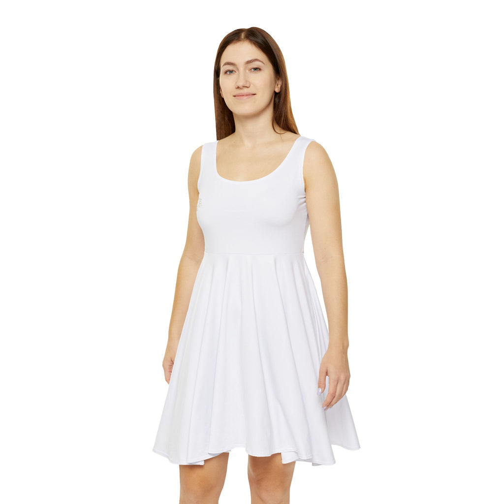 Elevate or Fade Skater Dress - Bold Retro Graphic for a Stylish Statement