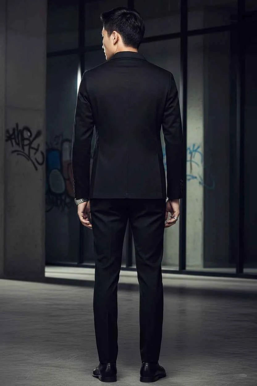 Men's Plus Size Button Up Long Sleeve Blazer