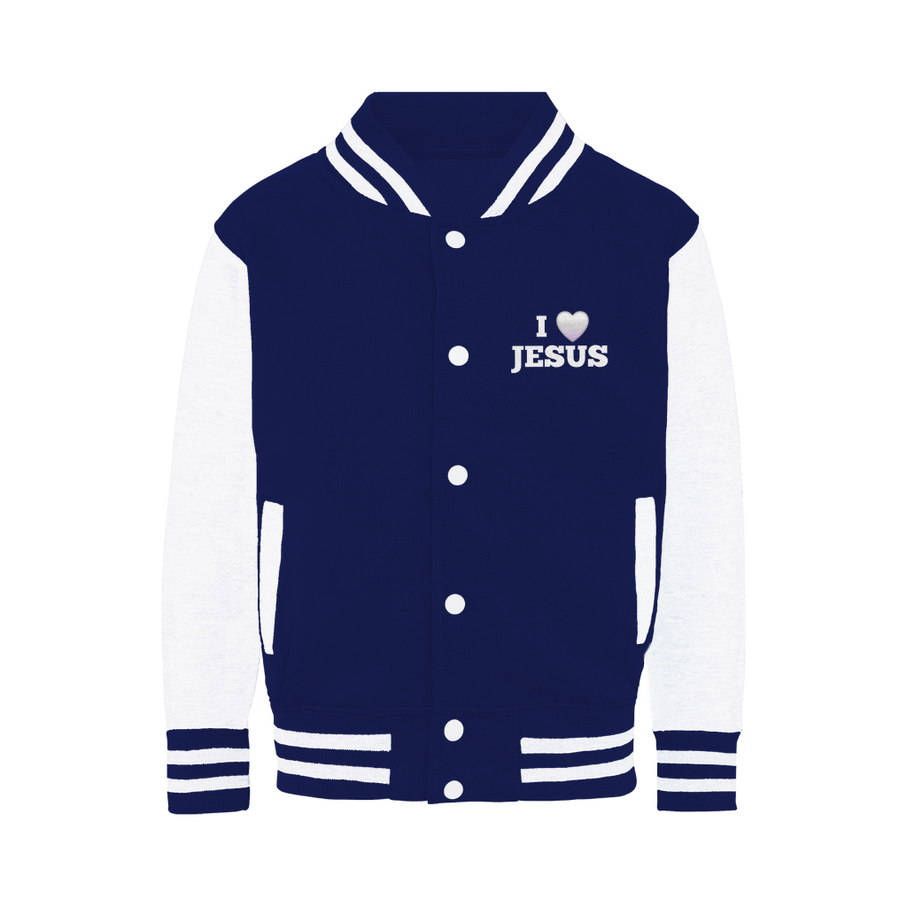 I love Jesus Jacket - Stylishly Express Your Faith with this Varsity Style