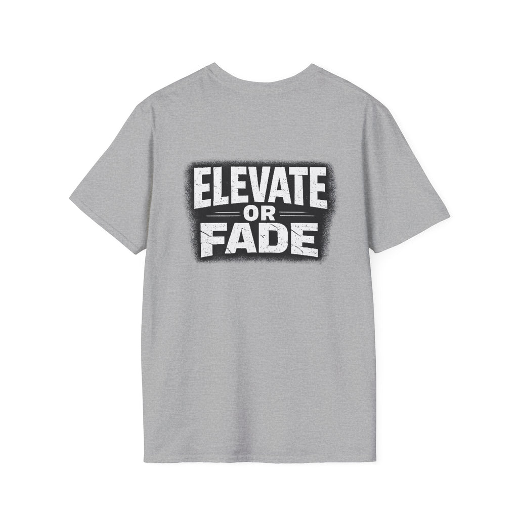 Elevate or Fade Streetwear T-Shirt - Motivational Tee with Crown & Wings
