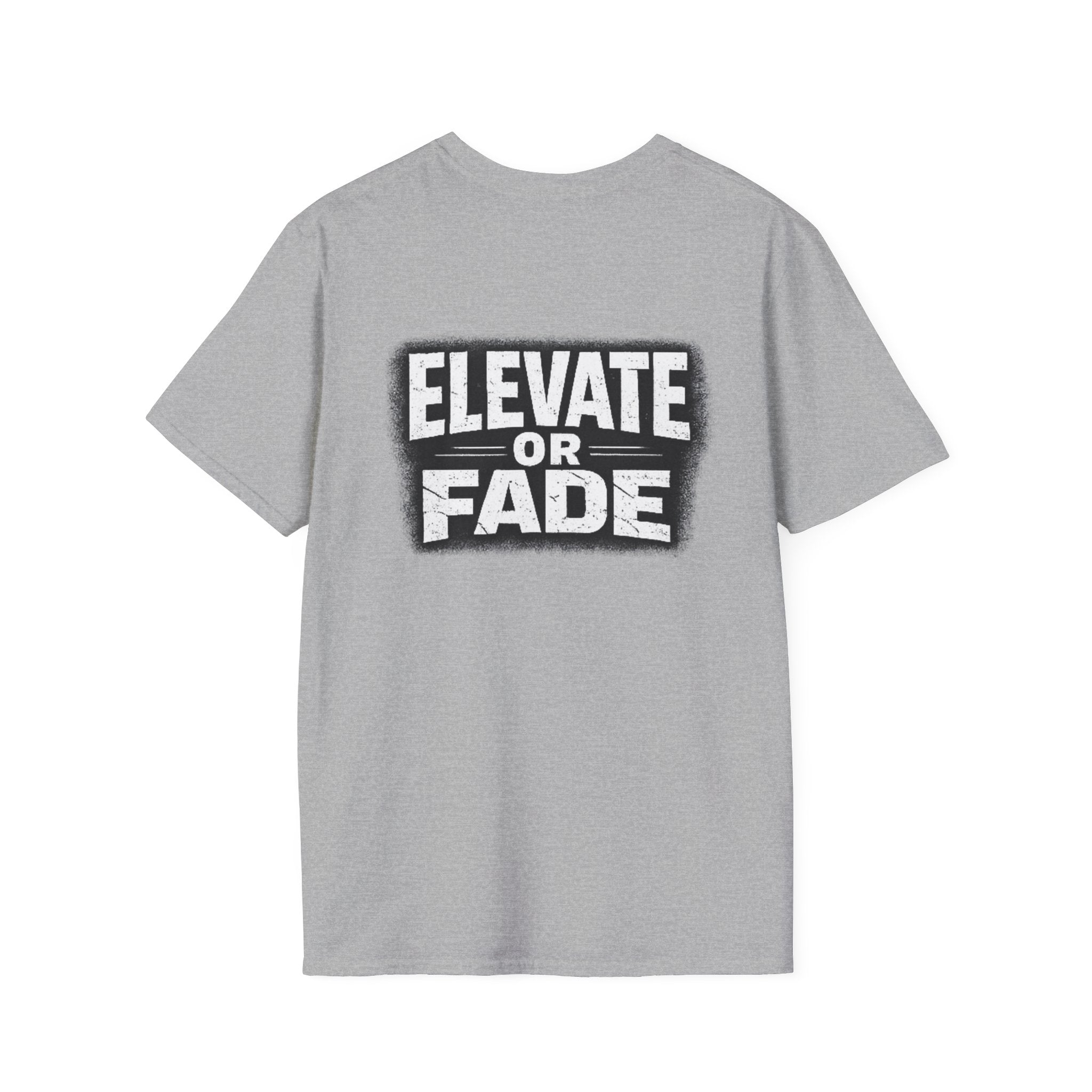 Elevate or Fade Streetwear T-Shirt - Motivational Tee with Crown & Wings