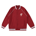 Contrast Trim Raglan Varsity Jacket
