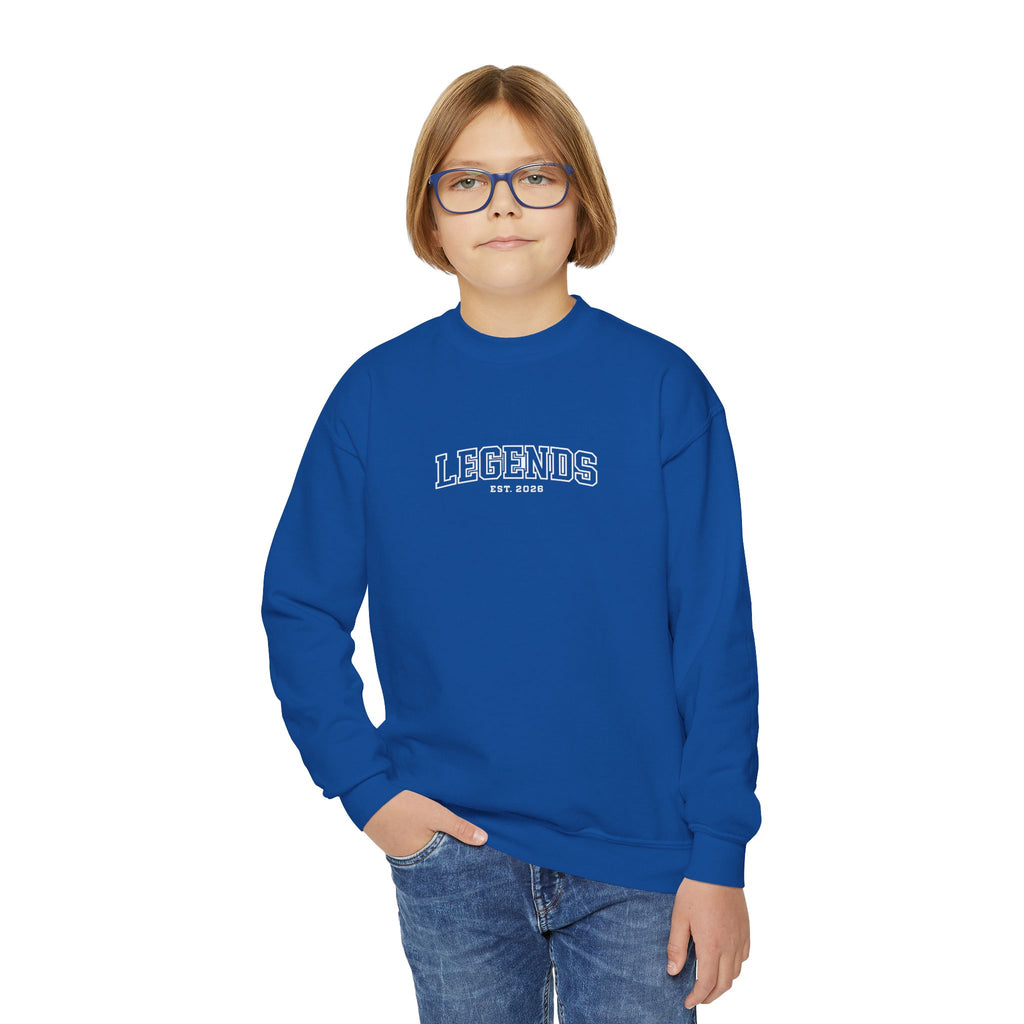 Youth Crewneck Sweatshirt – Classic Plain White Kids Pullover