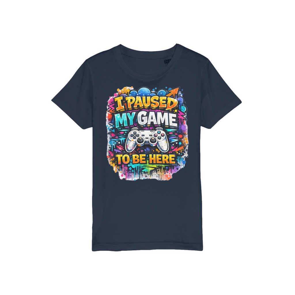 I Paused My Game Kids T-Shirt for Young Gamers - Organic Jersey