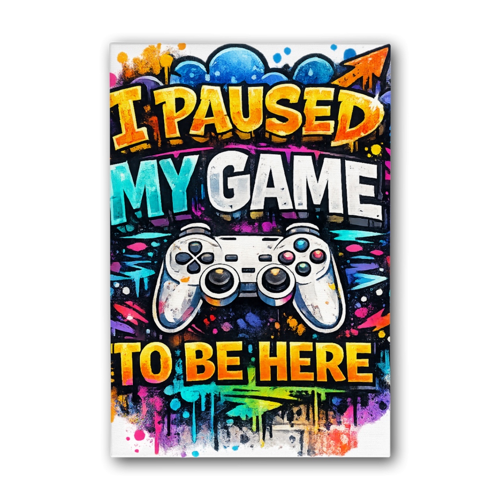 I paused my game Premium Stretched Canvas