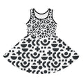 Girls Black and White Sundress with Geometric Circle and Cross Pattern