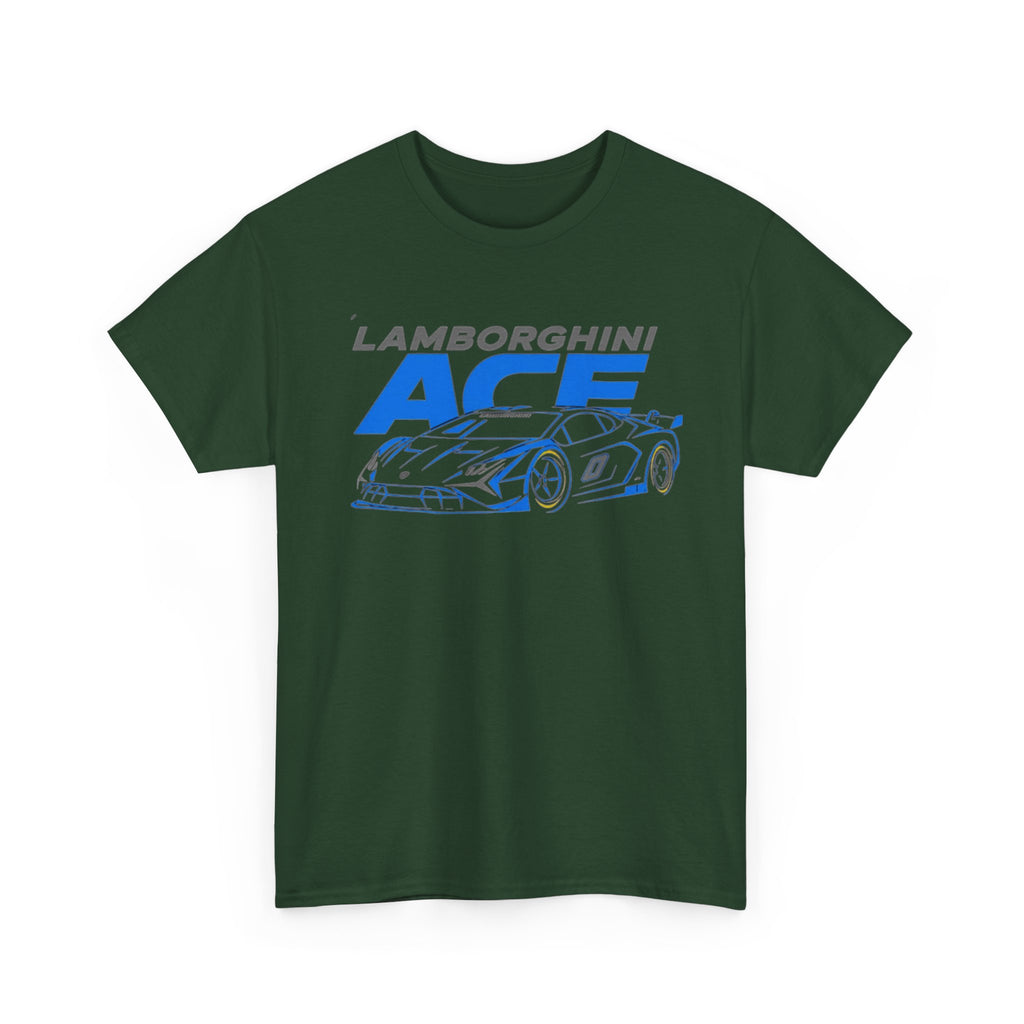 Lamborghini ACE Sports Car Tee — Retro Blue Racing Graphic T-Shirt
