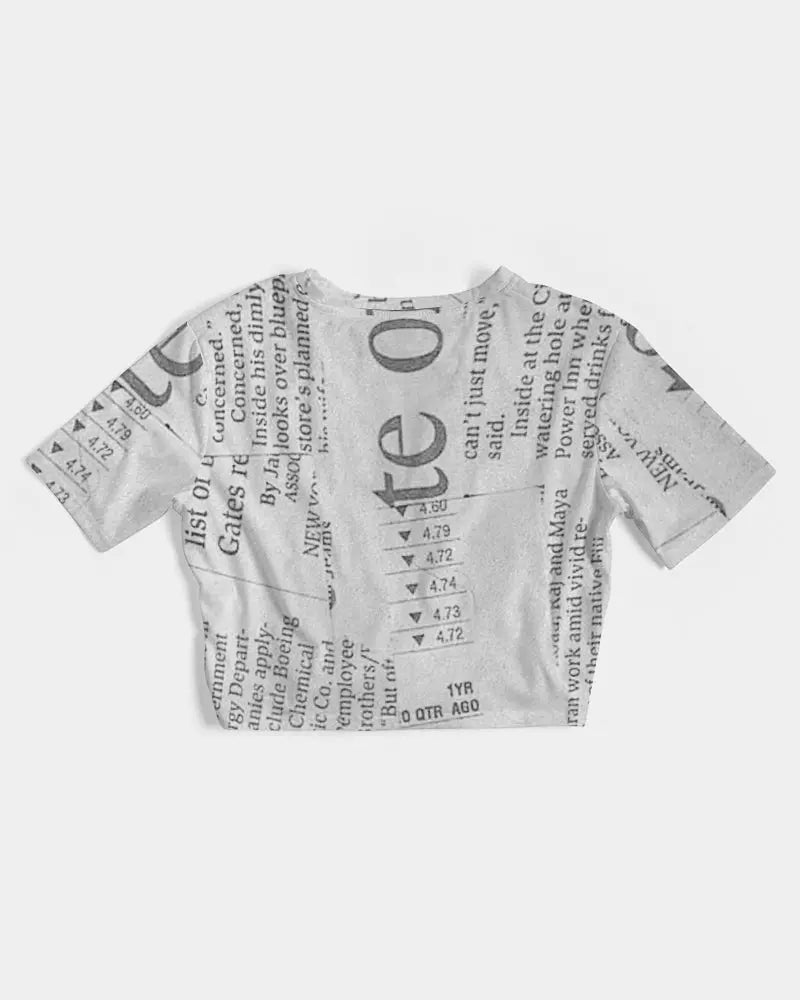 Vintage White Women's Twist-Front Cropped Tee - IAKAM