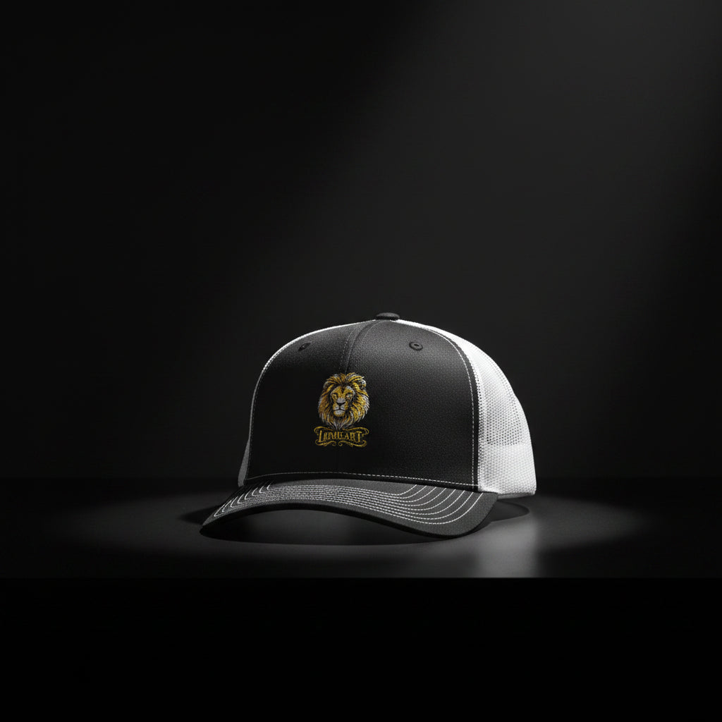 Lion Patch Trucker Cap - Embroidered Golden Lion Snapback