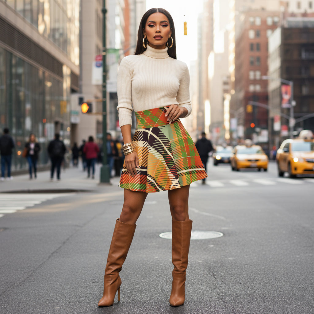 Women's Skater Skirt Plaid 2 - IAKAM