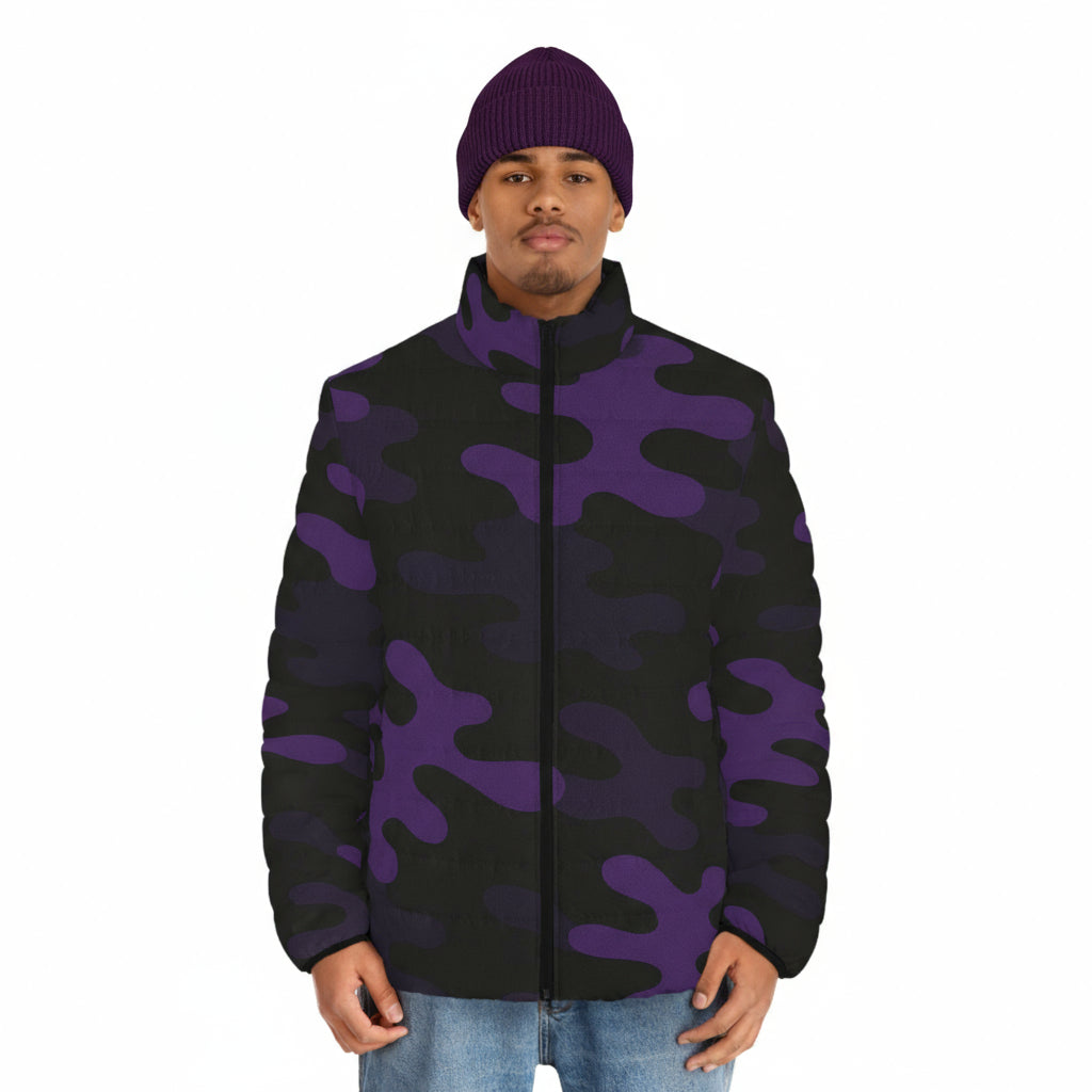 Men's  Purple Camo Puffer Jacket - IAKAM