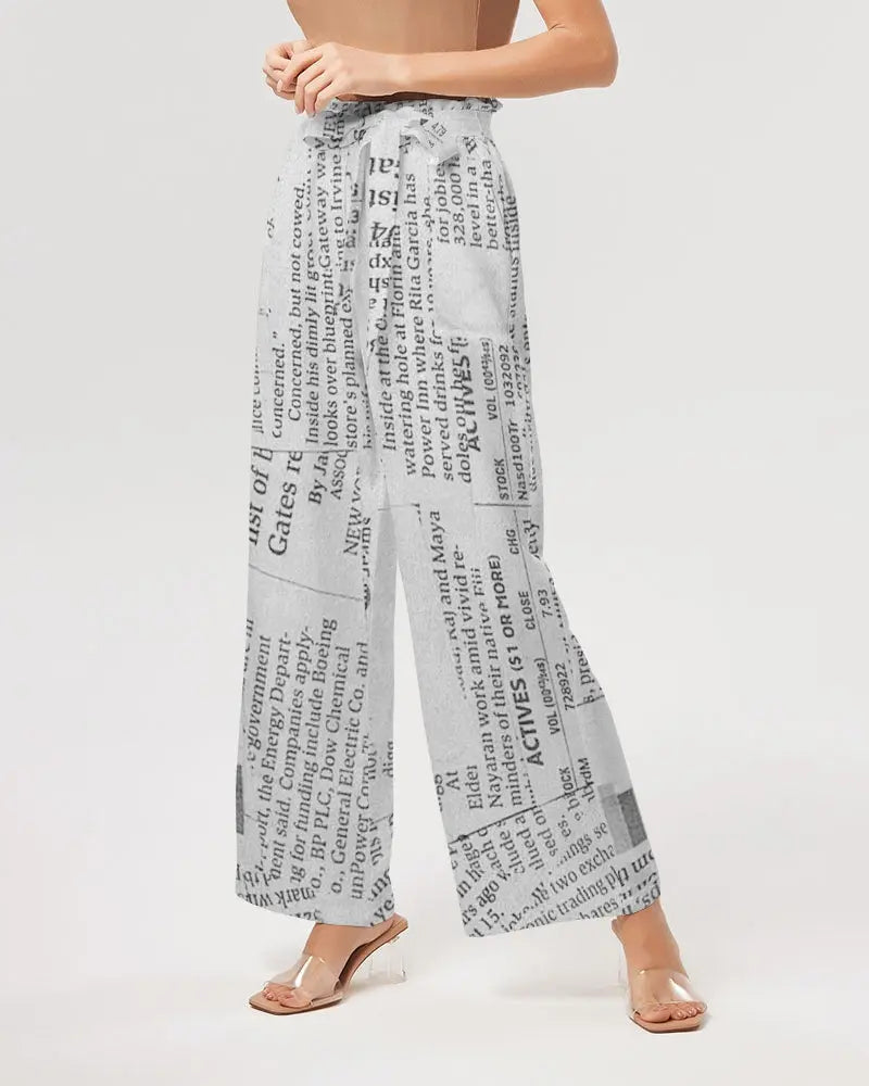 Vintage White Women's High-Rise Wide Leg Pants - IAKAM