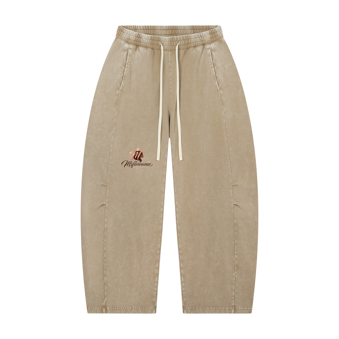 Msfbrownie Unisex Mineral Wash Barrel Leg Pants