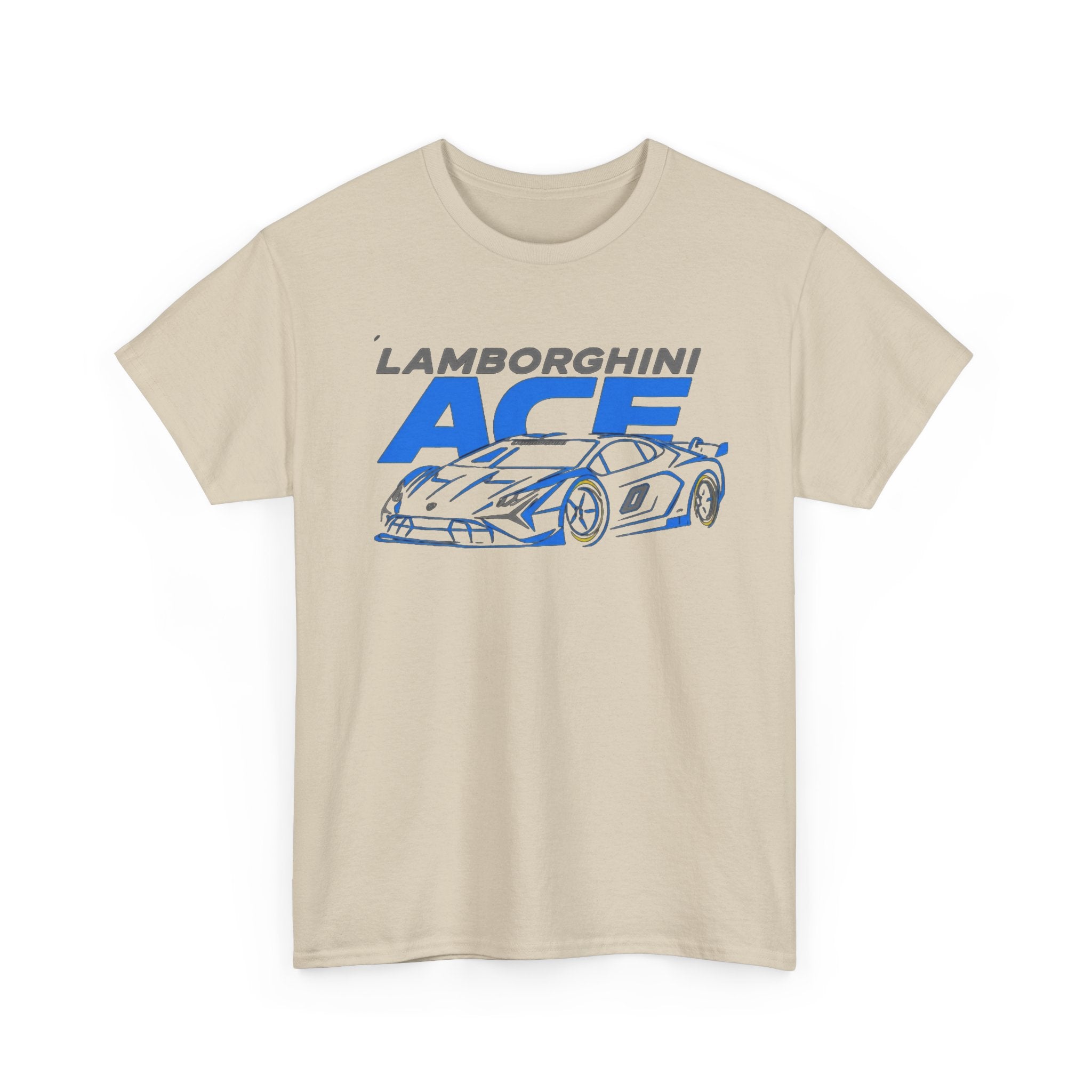 Lamborghini ACE Sports Car Tee — Retro Blue Racing Graphic T-Shirt