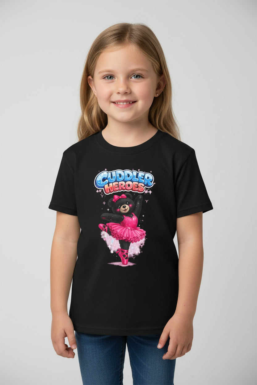 Kids Heavy Cotton™ Cuddler Heroes Ballerina Black Bear Tee