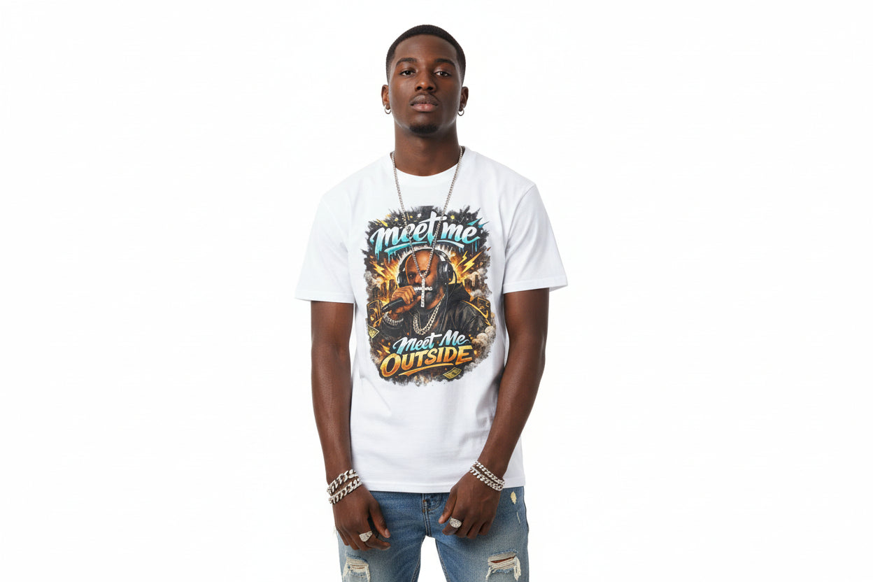 Meet Me Outside Fuse982 T-Shirt — Bold Graphic Streetwear Tee