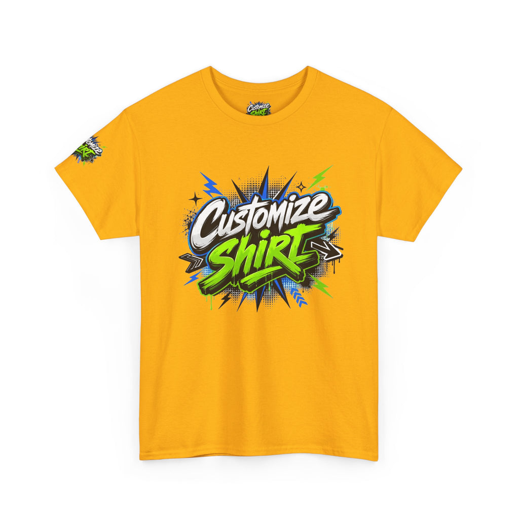 Customize Shirt Graphic Tee — Bold Neon Graffiti Design