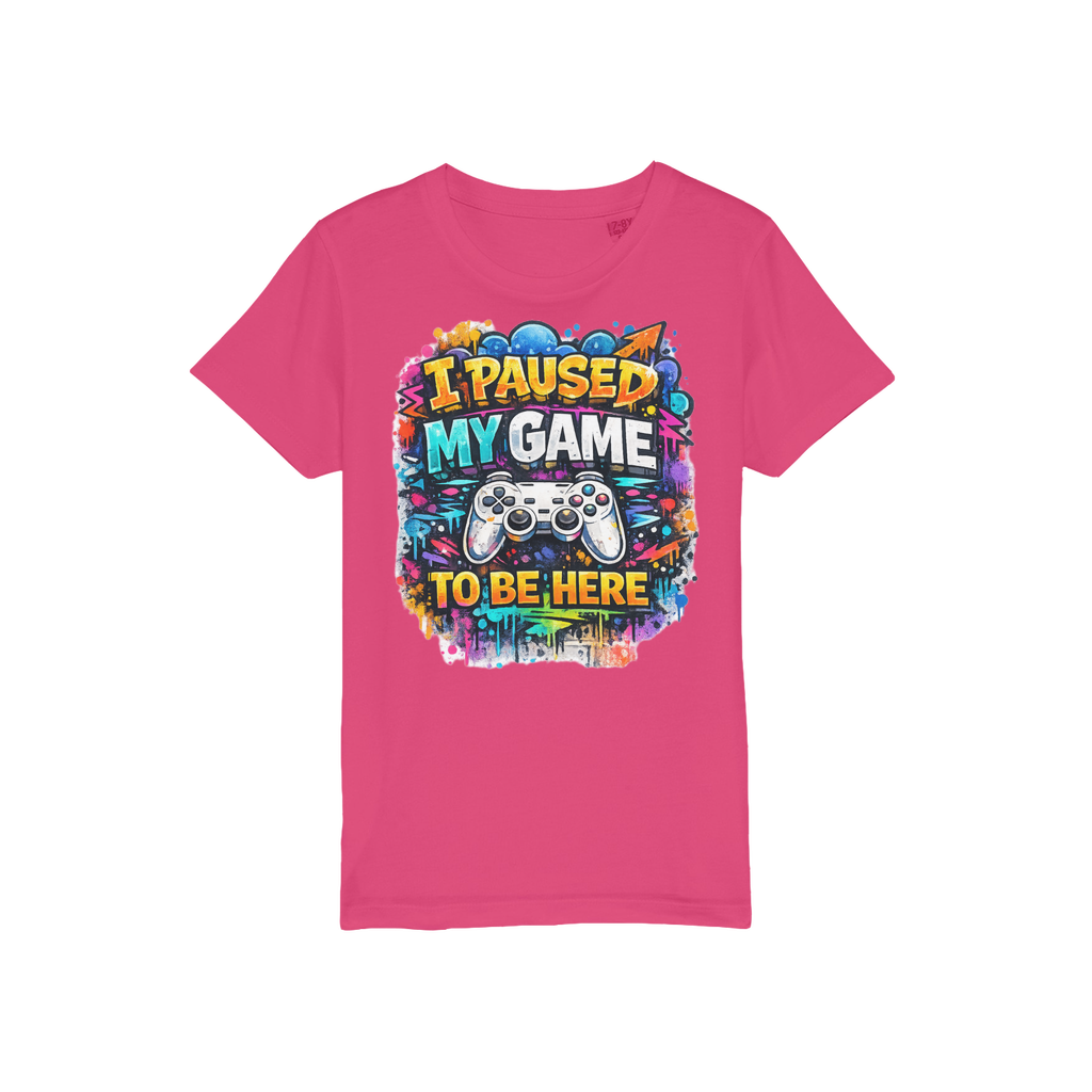 I Paused My Game Kids T-Shirt for Young Gamers - Organic Jersey