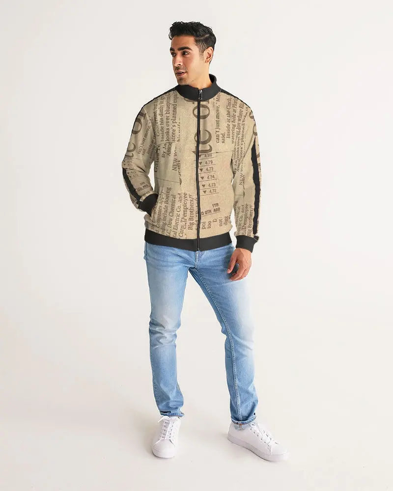 Vintage Style  Men's Stripe-Sleeve Track Jacket - IAKAM