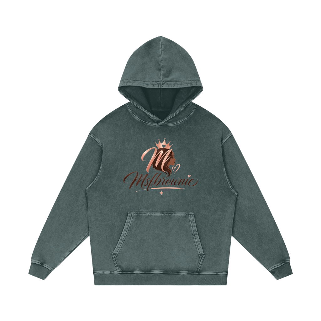 Msfbrownie Washed Loose Cotton Hoodie