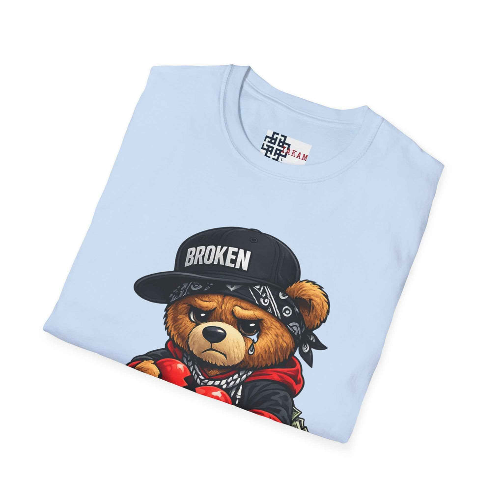 Broken Hearted Teddy Bear Graphic Tee — "Love Me" Street Art  T-Shirt
