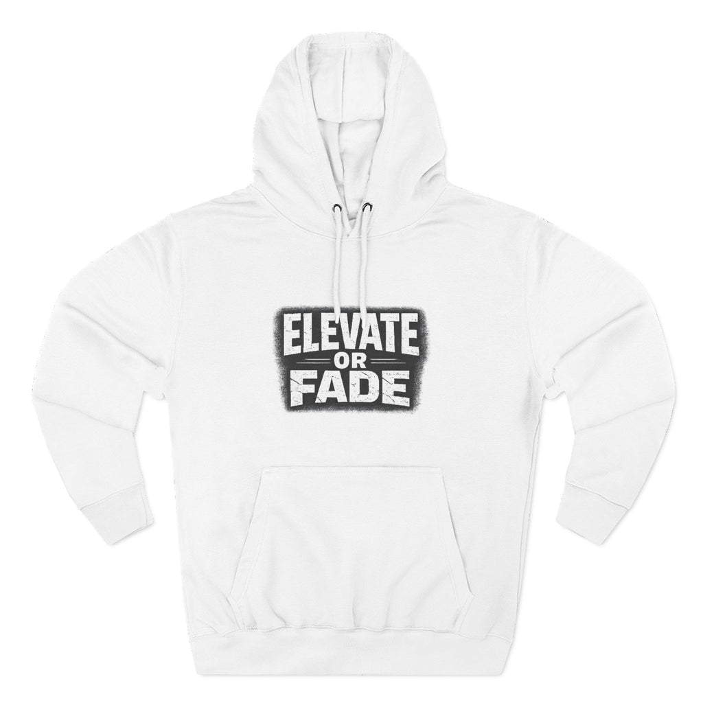 Elevate or Fade Hoodie - Urban Graphic Fleece Pullover with Crown and Wings Design for Stylish Comfort