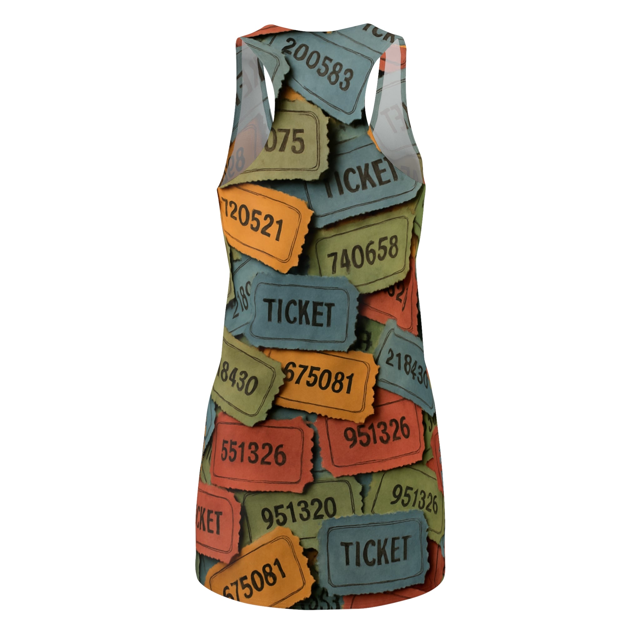 Women's Colorful  Ticket Racer Dress - IAKAM