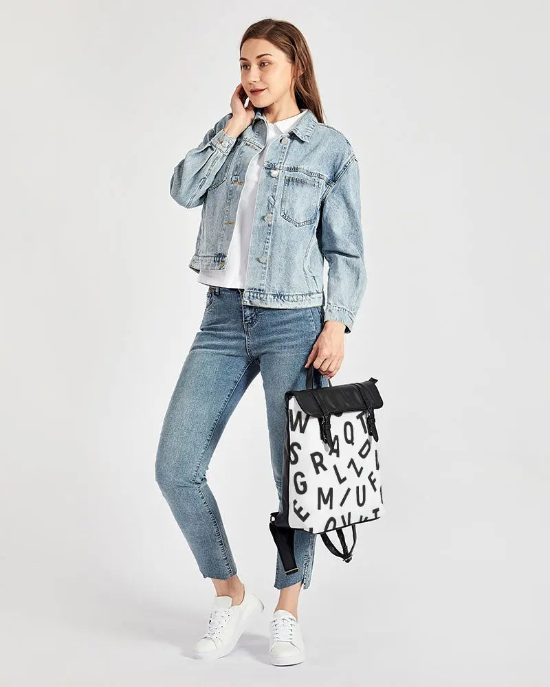 Scram Alphabet  Casual Flap Backpack - IAKAM