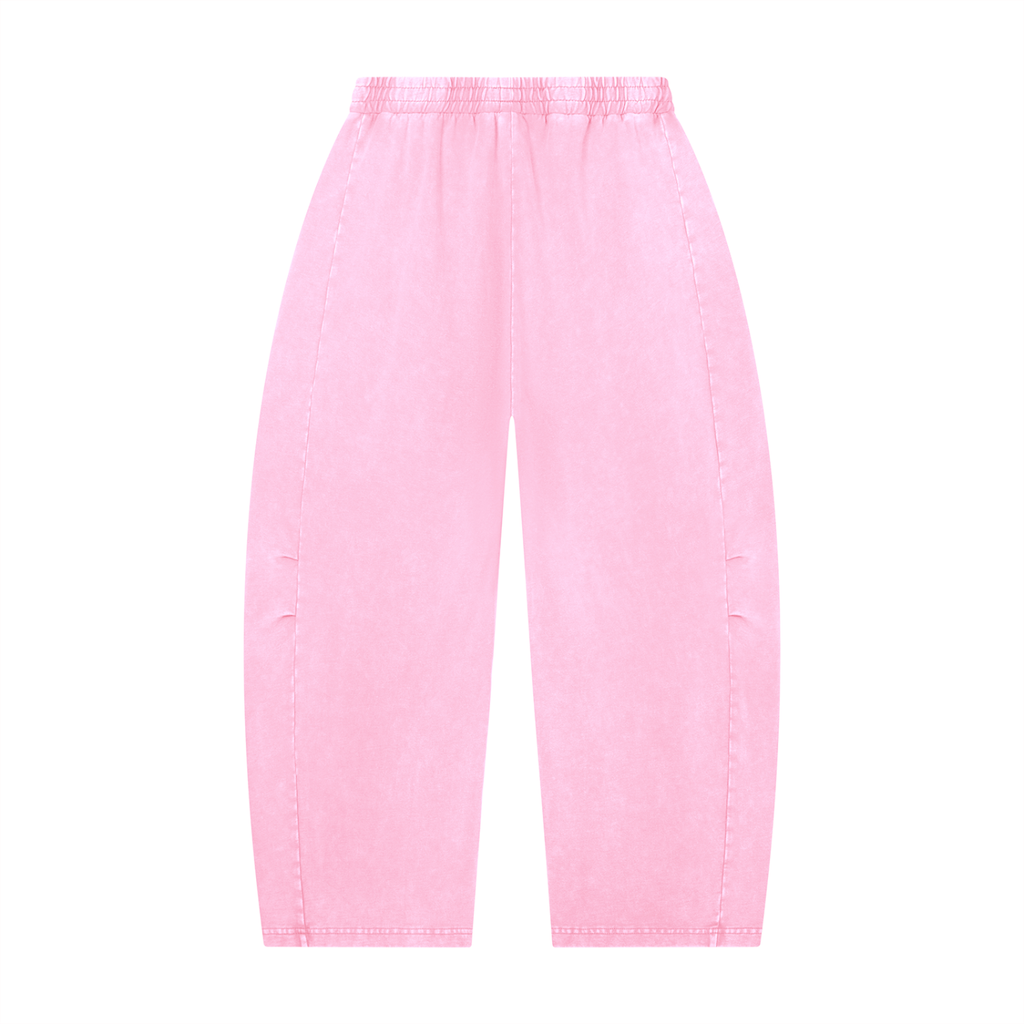 Msfbrownie Unisex Mineral Wash Barrel Leg Pants