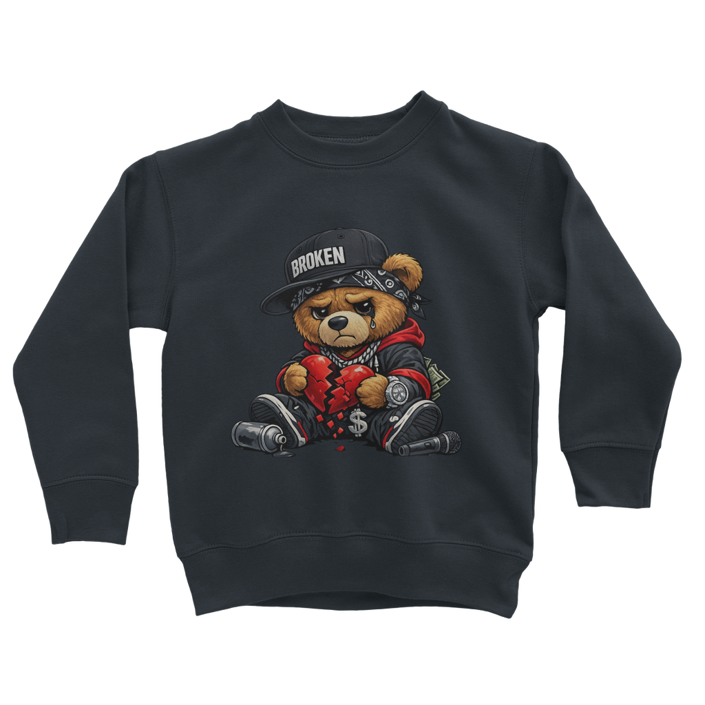 Broken Hearted Bear Classic Kids Sweatshirt