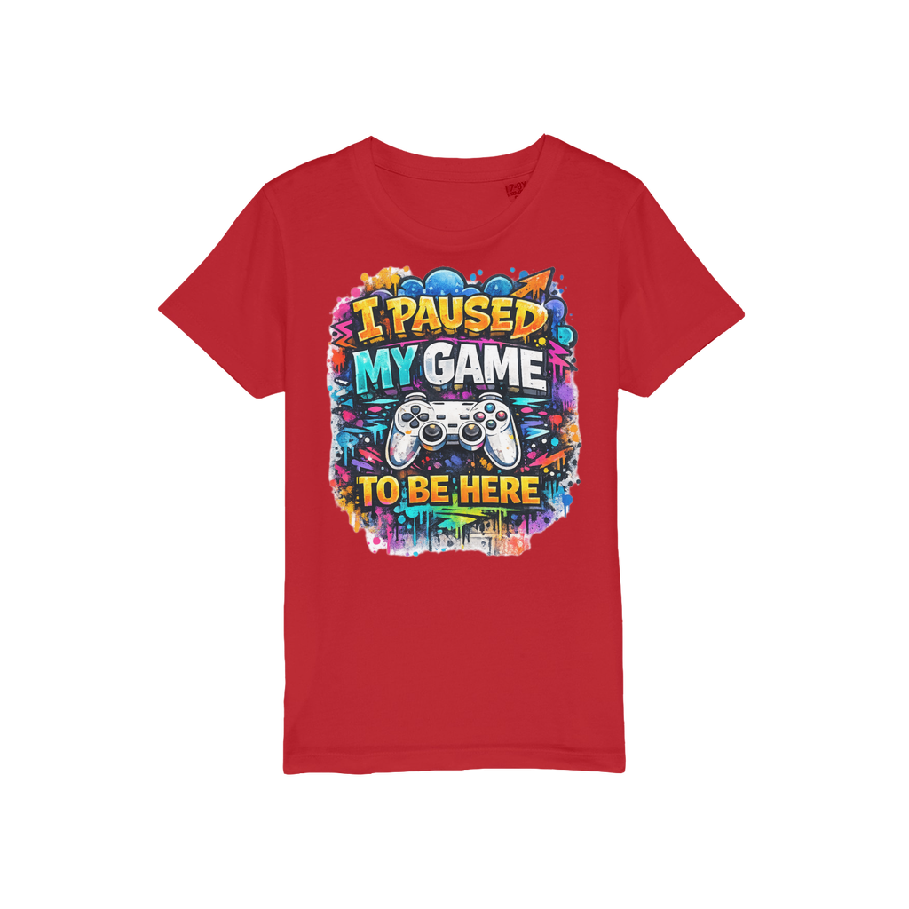 I Paused My Game Kids T-Shirt for Young Gamers - Organic Jersey