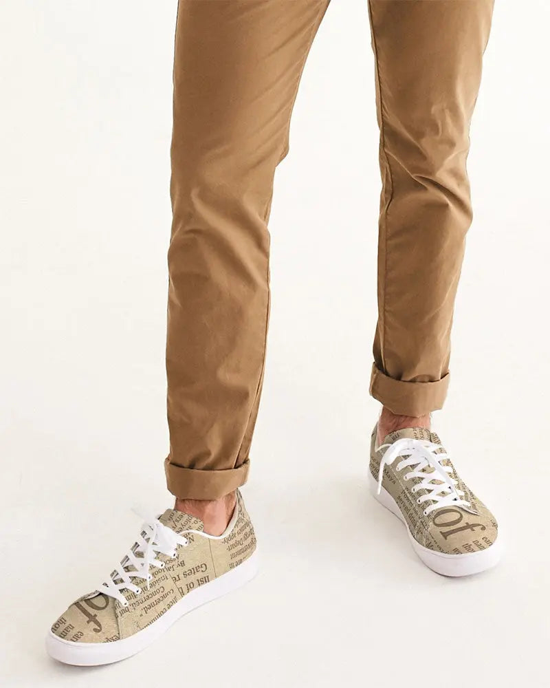 Vintage Style  Men's Faux-Leather Sneaker - IAKAM