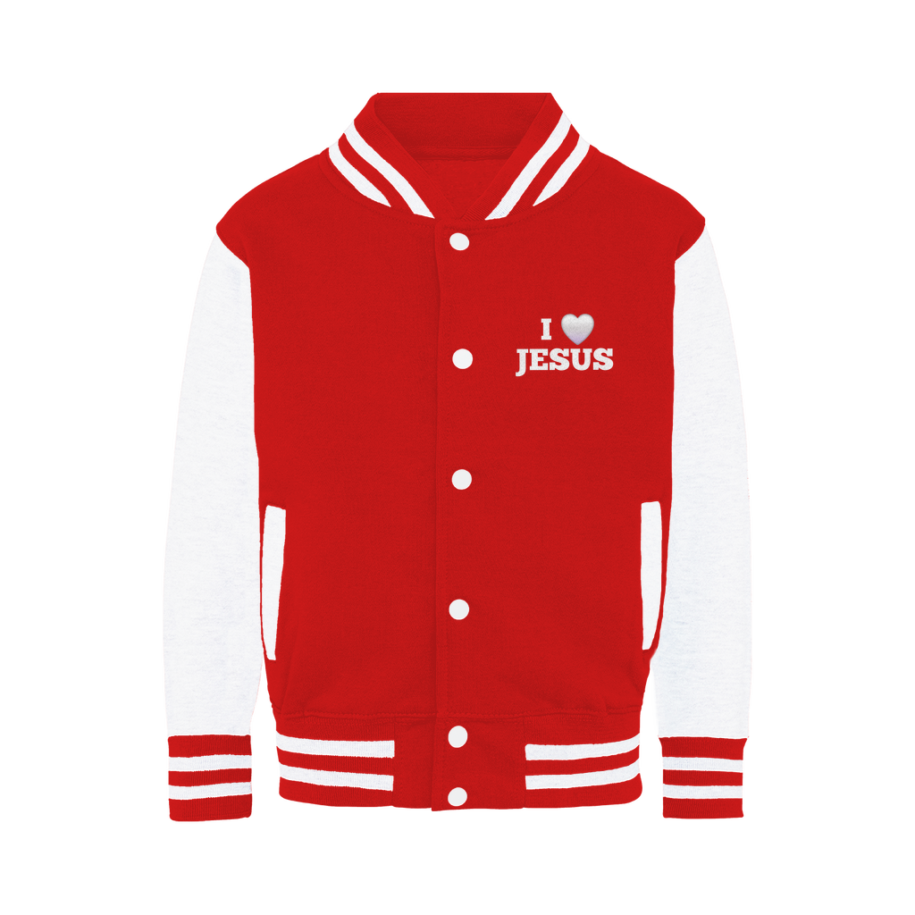 I love Jesus Jacket - Stylishly Express Your Faith with this Varsity Style