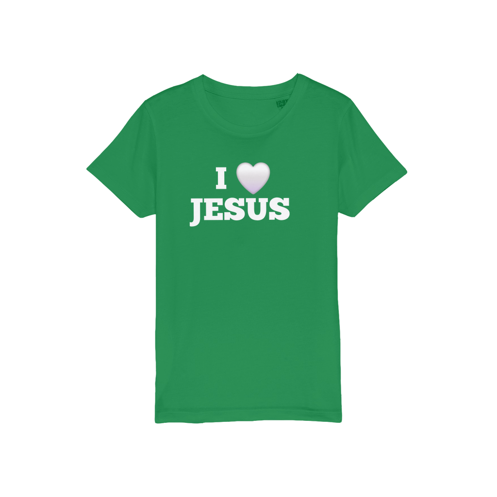 I love Jesus Organic Jersey Kids T-Shirt for Little Believers - Perfect I love Jesus Kids T-Shirt