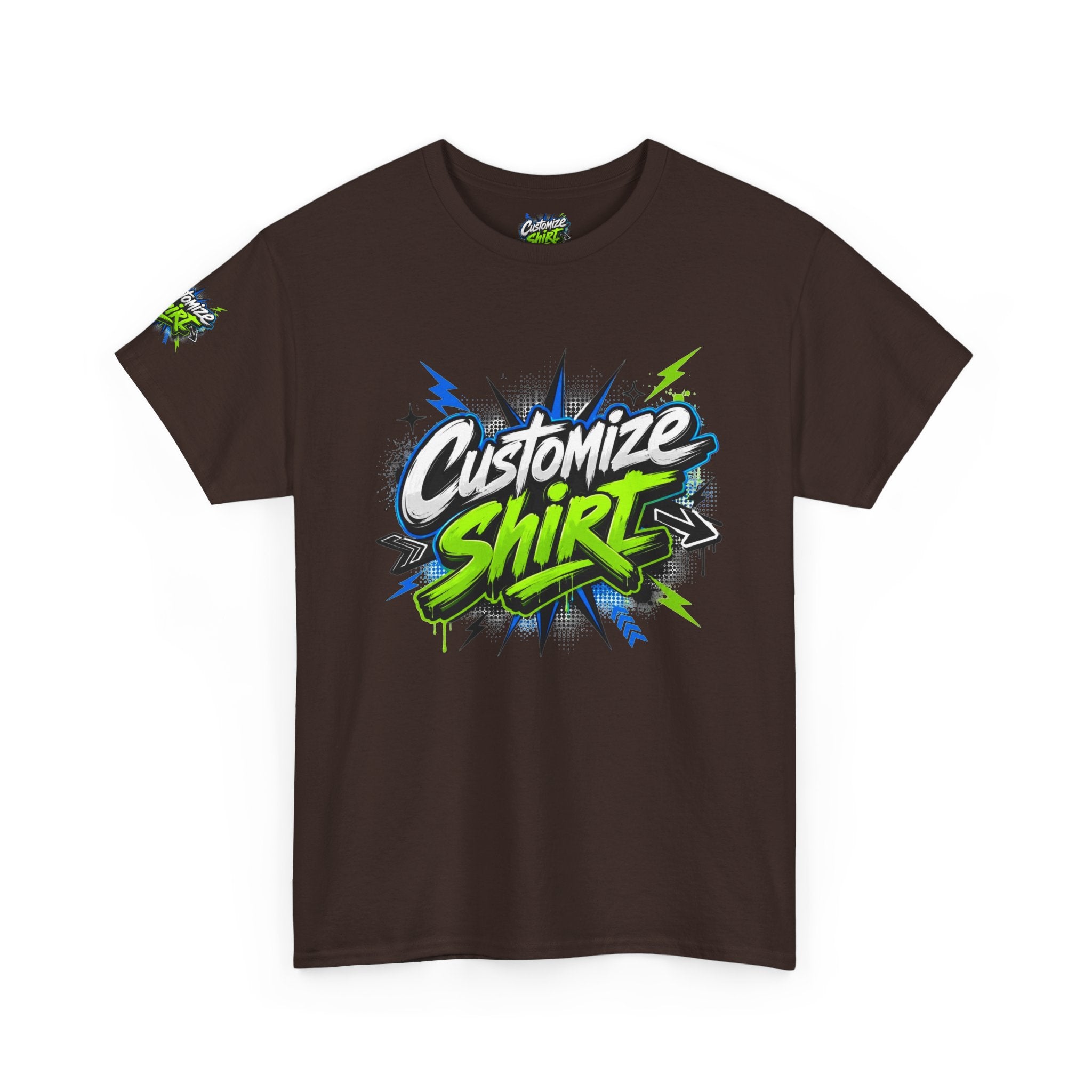 Customize Shirt Graphic Tee — Bold Neon Graffiti Design