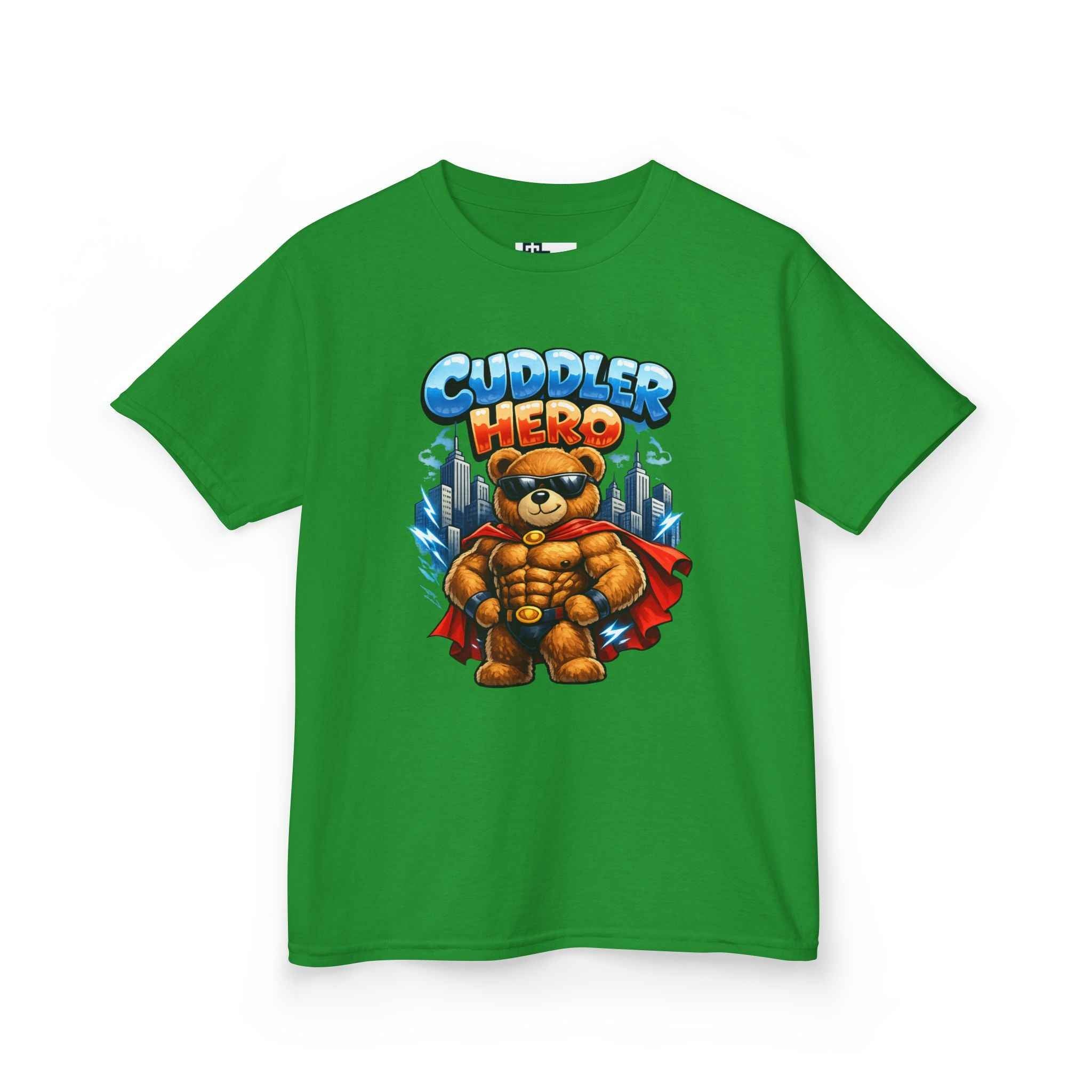Kids Tee — "Cuddler Hero" Cute Superhero Bear T-Shirt for Toddlers & Kids