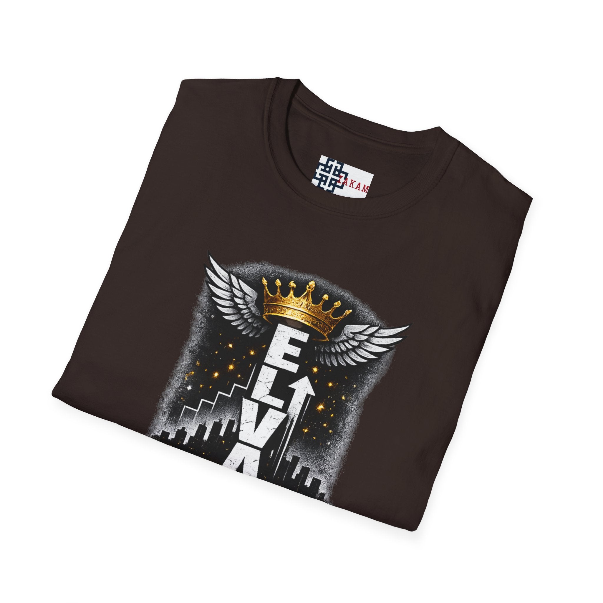 Elevate or Fade Streetwear T-Shirt - Motivational Tee with Crown & Wings