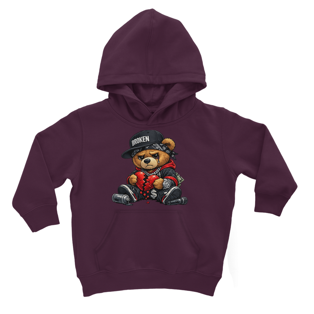 Broken Hearted Bear Classic Kids Hoodie