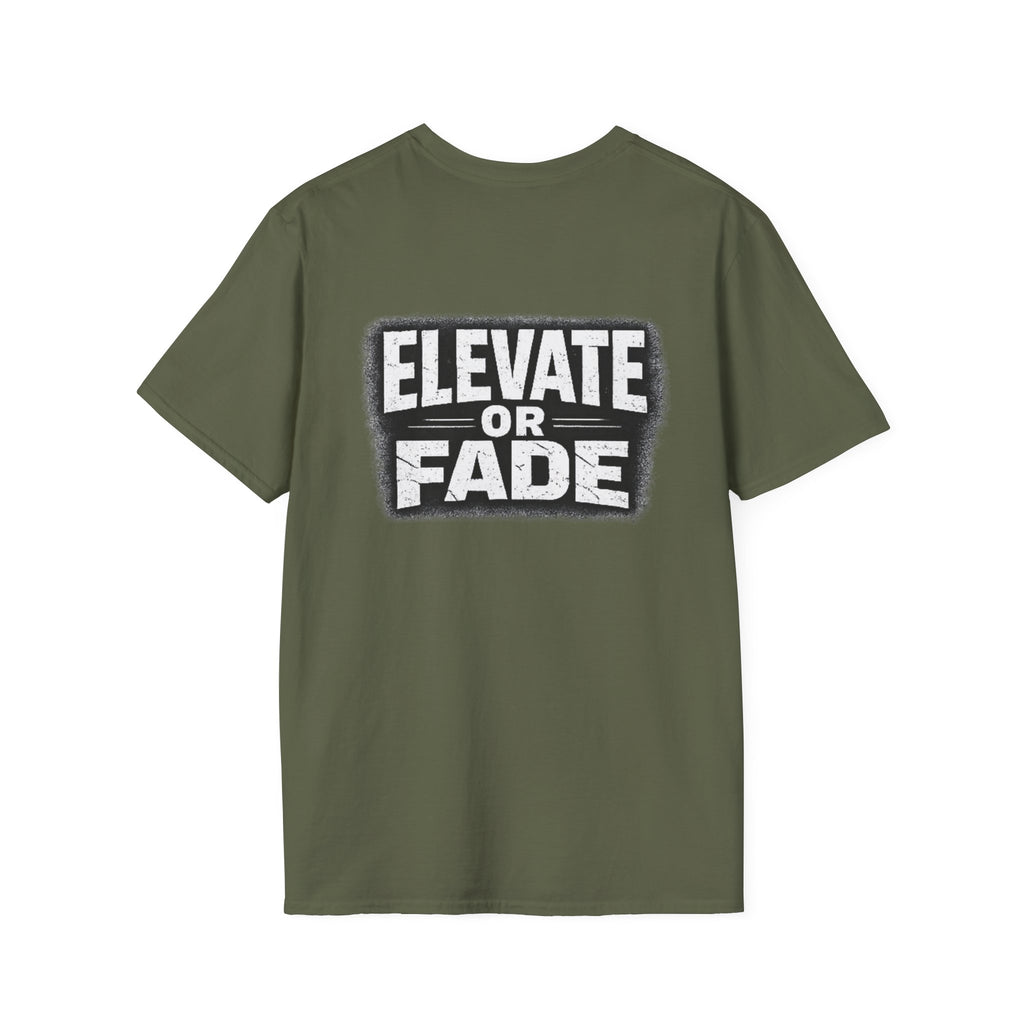 Elevate or Fade Streetwear T-Shirt - Motivational Tee with Crown & Wings
