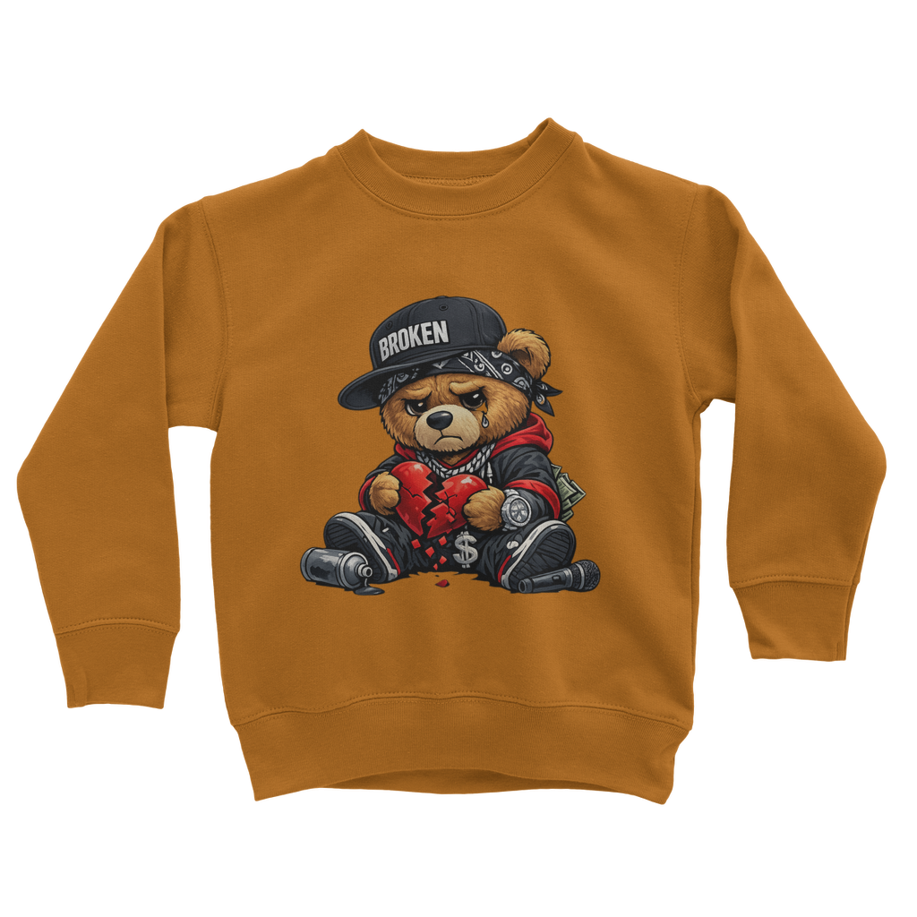 Broken Hearted Bear Classic Kids Sweatshirt