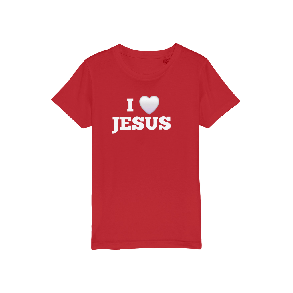 I love Jesus Organic Jersey Kids T-Shirt for Little Believers - Perfect I love Jesus Kids T-Shirt