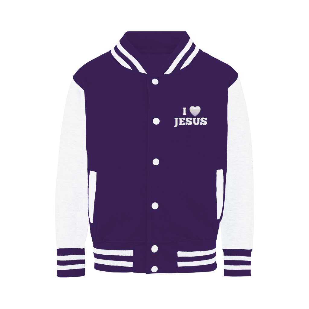 I love Jesus Jacket - Stylishly Express Your Faith with this Varsity Style