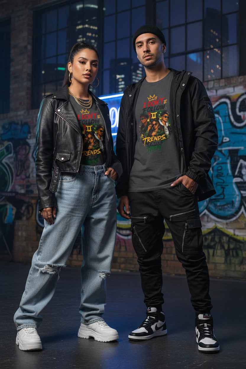 I Don't Follow Trends T‑Shirt 3— Retro Rebel Graphic Tee
