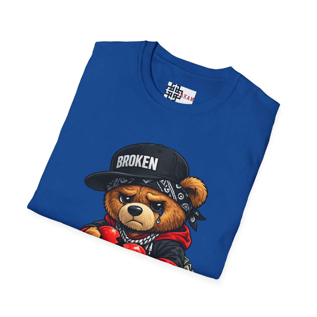 Broken Hearted Teddy Bear Graphic Tee — "Love Me" Street Art  T-Shirt